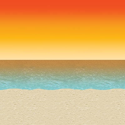 Beistle 52003 Luau Sunset Backdrop 4' x 30' Beistle
