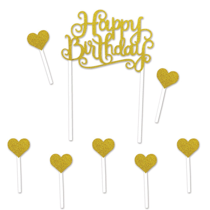 Beistle 52216 Happy Birthday Cake Toppers 5.5" x 8" Beistle