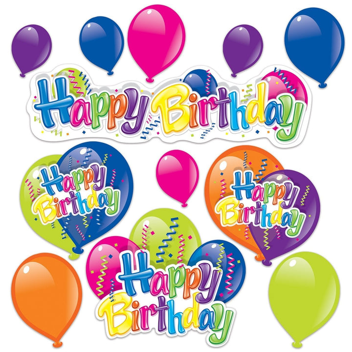 Beistle 53364 Happy Birthday Cutouts 5" - 24.5" Beistle