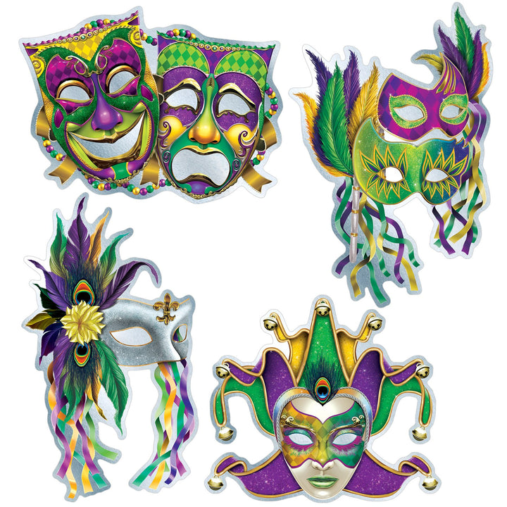 Beistle 53791 Mardi Gras Foil Mask Cutouts Beistle