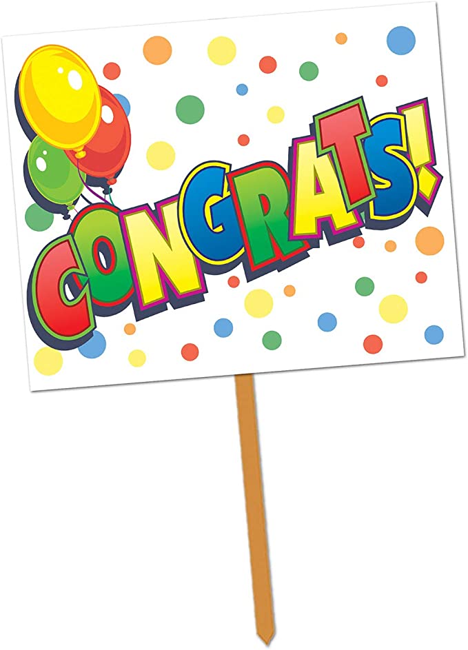 Beistle 53813 12" x 15" Congrats Yard Sign Beistle
