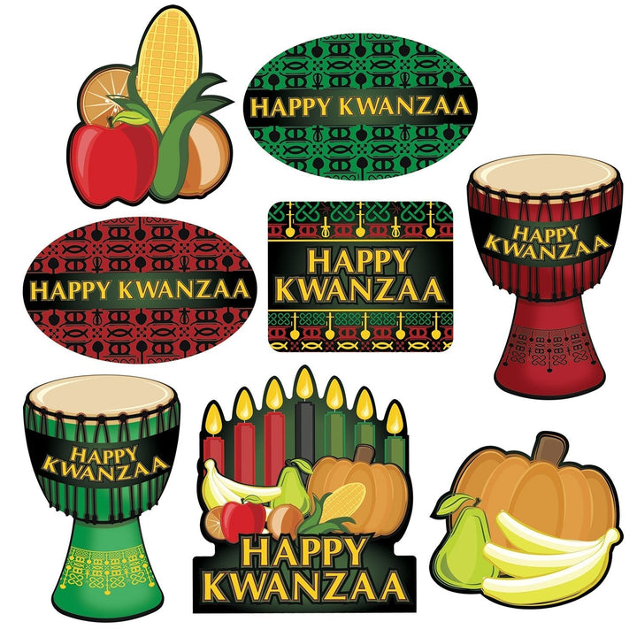 Beistle 53881 Happy Kwanzaa Cutouts 5" - 8.5" 12 Pack Beistle