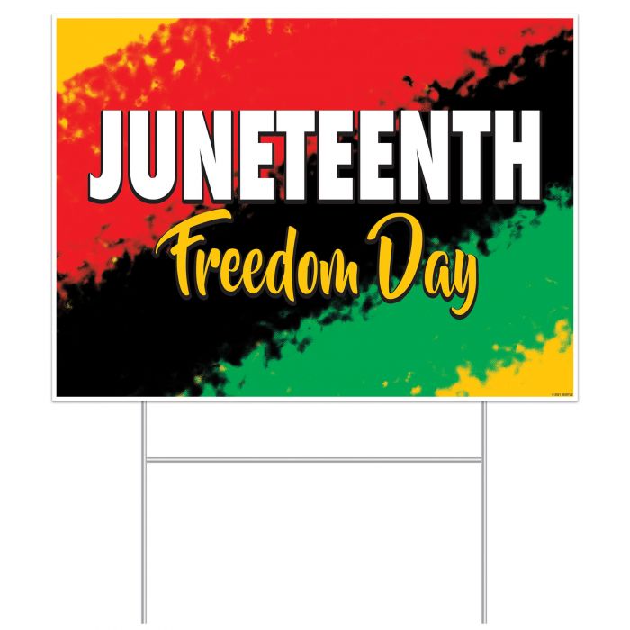 Beistle 53953 12" x 16" Plastic Juneteenth Yard Sign Beistle