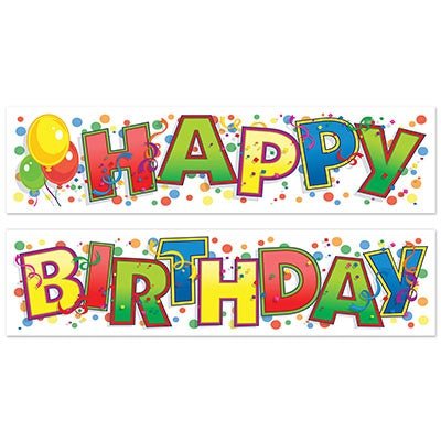 Beistle 54161 Happy Birthday Banner 15" x 5' Beistle