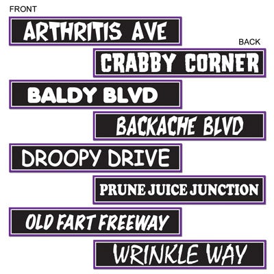 Beistle 54313 Over the Hill 24" x 4" Street Sign Cutouts 4 Pack Beistle