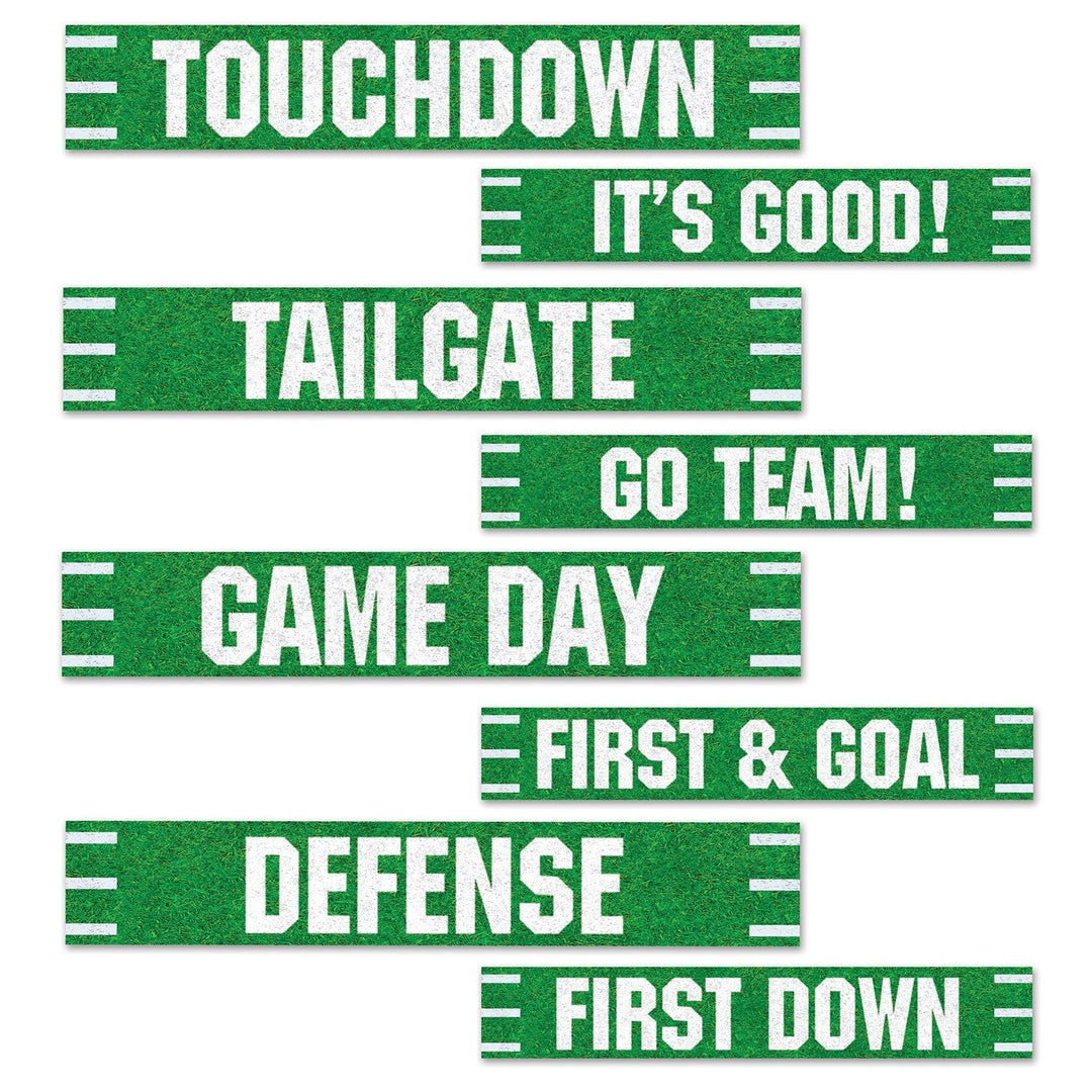 Beistle 54674 Football 24" x 4" Street Sign Cutouts 4 Pack