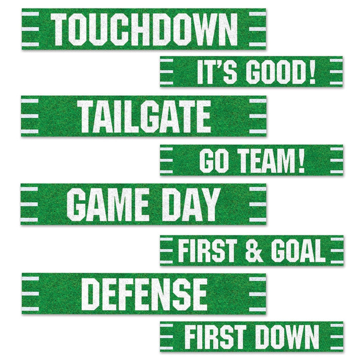 Beistle 54674 Football 24" x 4" Street Sign Cutouts 4 Pack Beistle