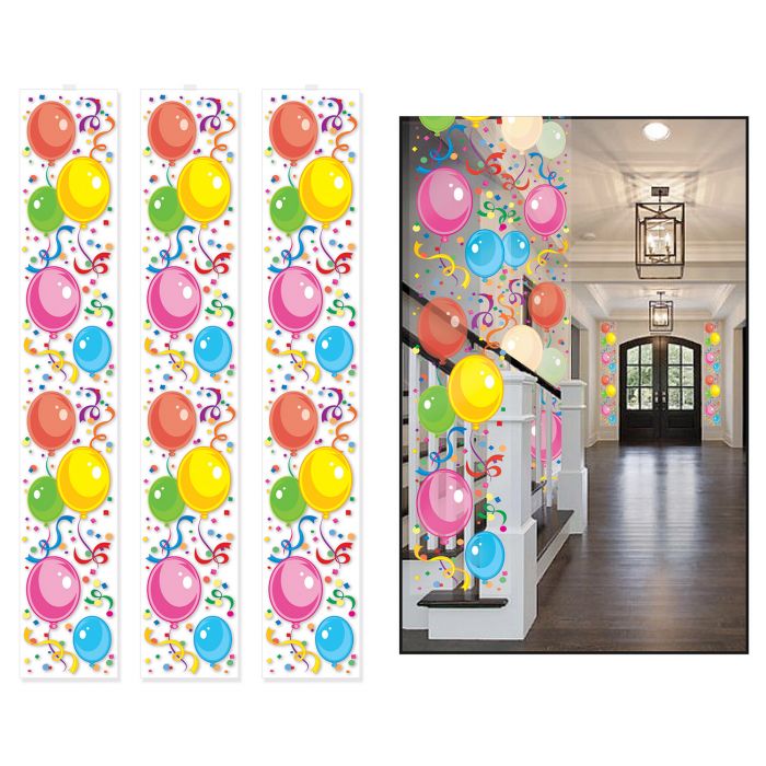 Beistle 54785 Balloon Party Panels 12" x 6'