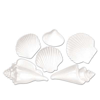 Beistle 55175 White Plastic Seashells Beistle