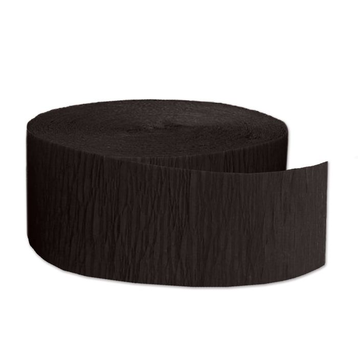 Beistle 55336-BK Black Crepe Streamer - 1.75" x 85' Beistle