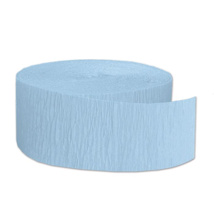 Beistle 55336-LB Light Blue Crepe Streamer - 1.75" x 85' Beistle