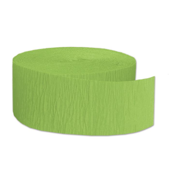 Beistle 55336-LG Light Green Crepe Streamer - 1.75" x 85'