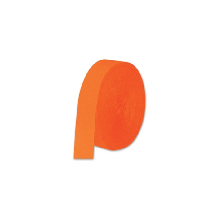 Beistle 55336-O Orange Crepe Streamer - 1.75" x 85' Beistle