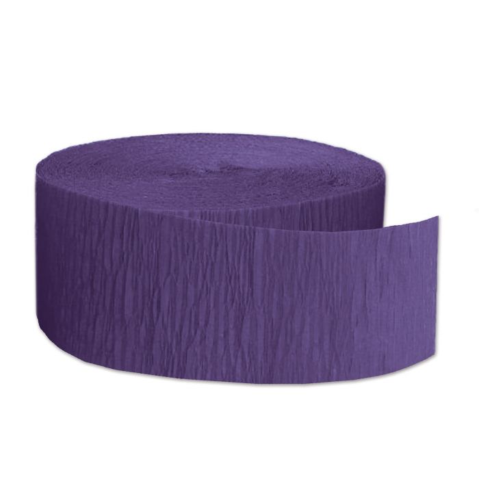 Beistle 55336-PL Purple Crepe Streamer - 1.75" x 85'