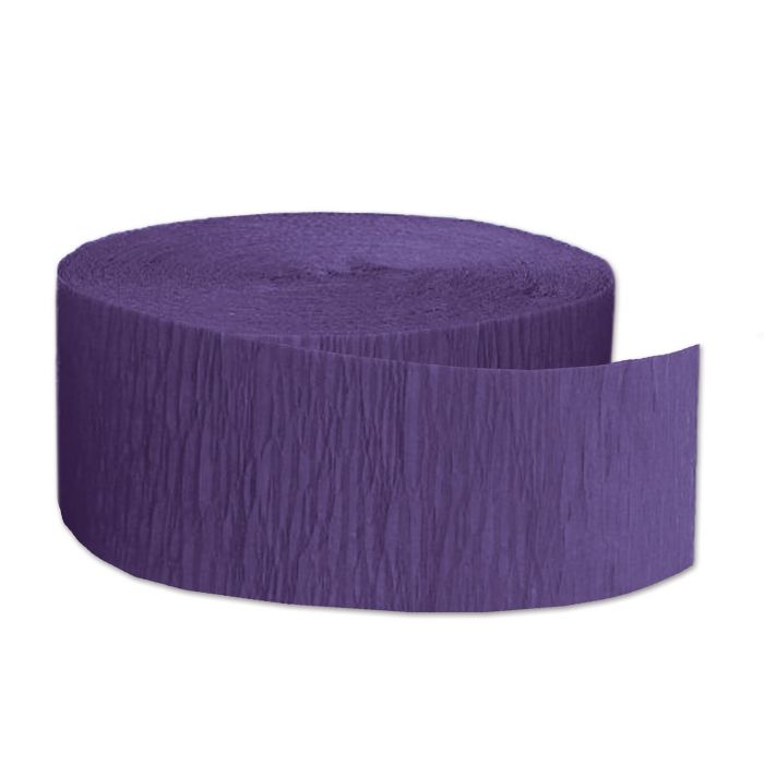 Beistle 55336-PL Purple Crepe Streamer - 1.75" x 85' Beistle