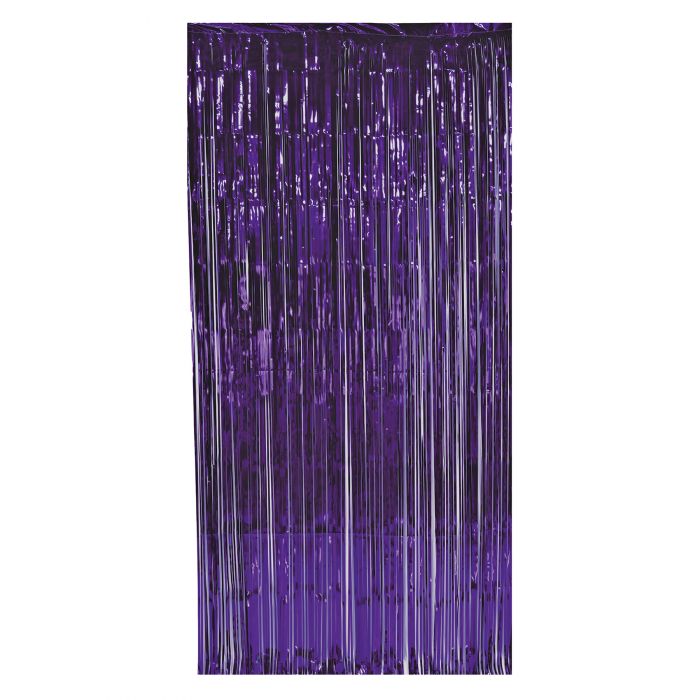 Beistle 55410-PL 3' x 8' Purple Metallic Curtain Beistle