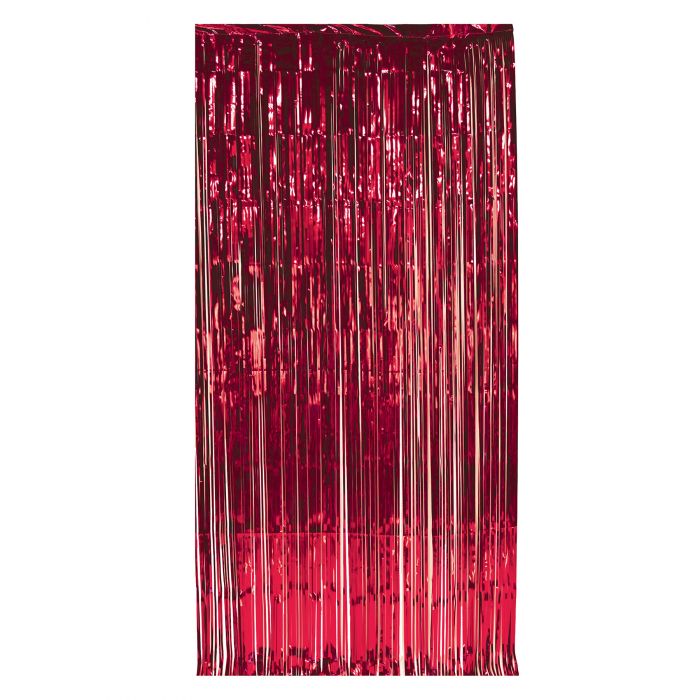 Beistle 55410-R 3' x 8' Red Metallic Curtain Beistle