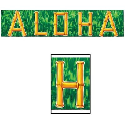 Beistle 55420 "Aloha" Fringed Banner 10" x 4'