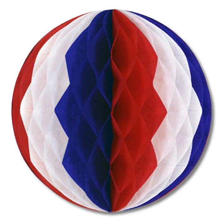 Beistle 55612-RWB 12" Red White and Blue Tissue Ball Beistle