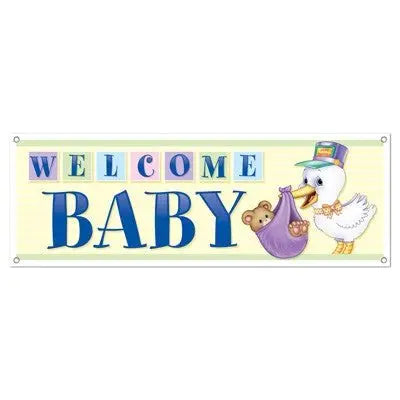 Beistle 57666 21"x5' Welcome Baby Banner Beistle