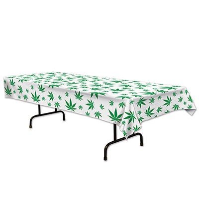 Beistle 59880 Tropical Fern Leaf Plastic Table Cover 108" x 54"