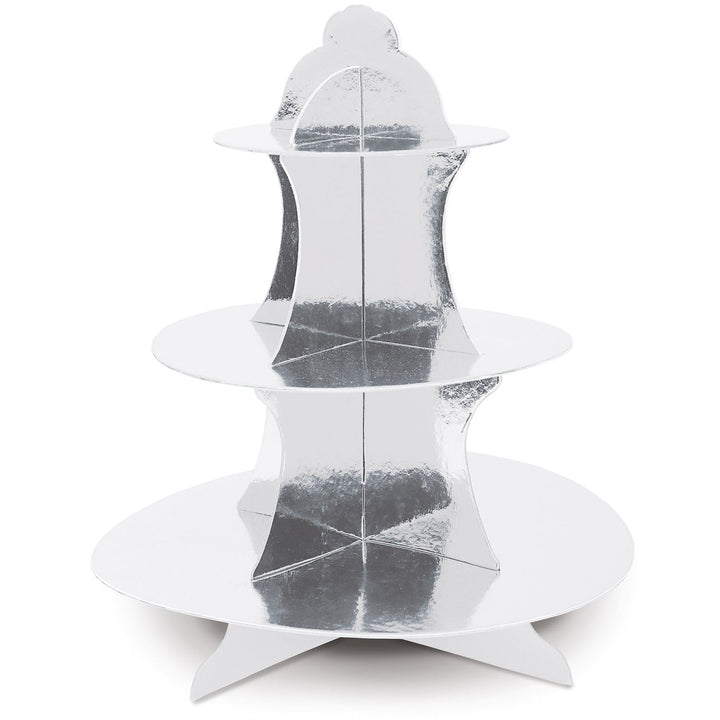 Beistle 59990-S 13.5" Metallic Silver Foil Cupcake Stand Beistle