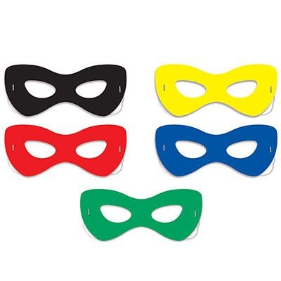 Beistle 60040 Hero 7" Half Masks 10 Count