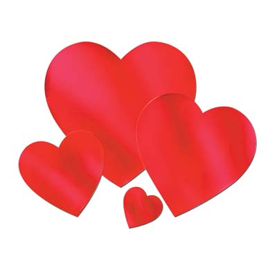 Beistle 77792-R 12" Red Foil Heart Cutout