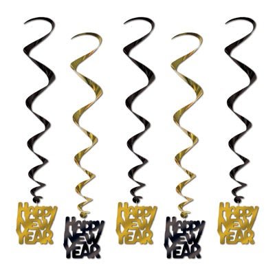 Beistle 80772-BKGD 33" Happy New Year Whirls 5/Pack Beistle