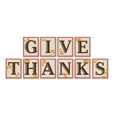 Beistle 90510 Give Thanks Streamer 12' x 5" Beistle