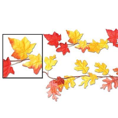 Beistle 90845 Fabric Autumn Leaf Garland 6'