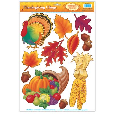 Beistle 99127 Thanksgiving Clings 11 Count Beistle
