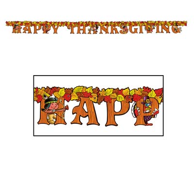 Beistle 99213 Happy Thanksgiving Streamer 5" X 6' Beistle