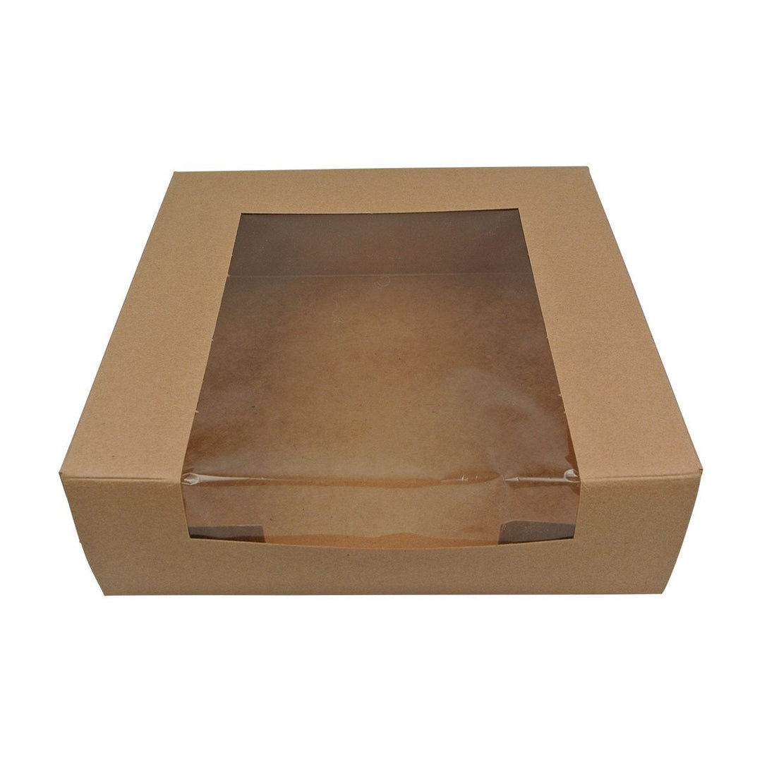 Brown Kraft Cake Boxes With Window 8x8x2.5 150/Bundle