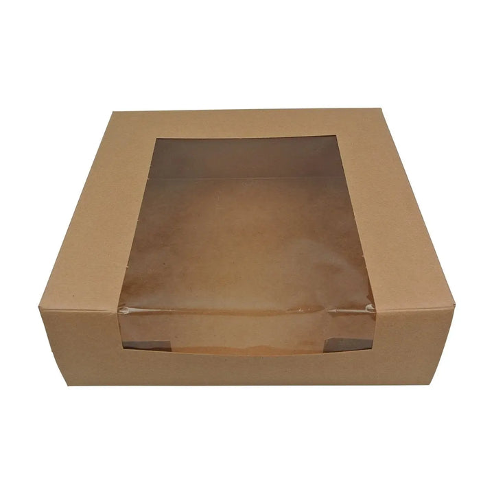 BOXit Brown Kraft Cake Boxes With Window 8x8x2.5 150/Bundle BOXit