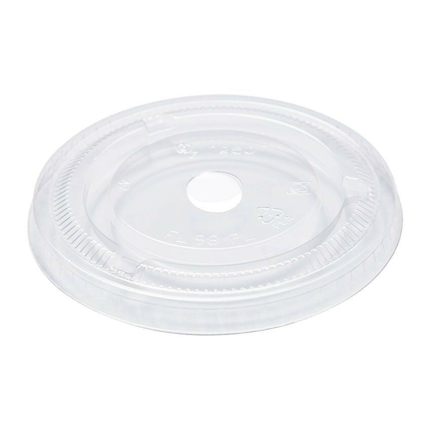 AmerCareRoyal CFL-9 CPLA Compostable Flat Lid for 9 oz Containers AmerCareRoyal
