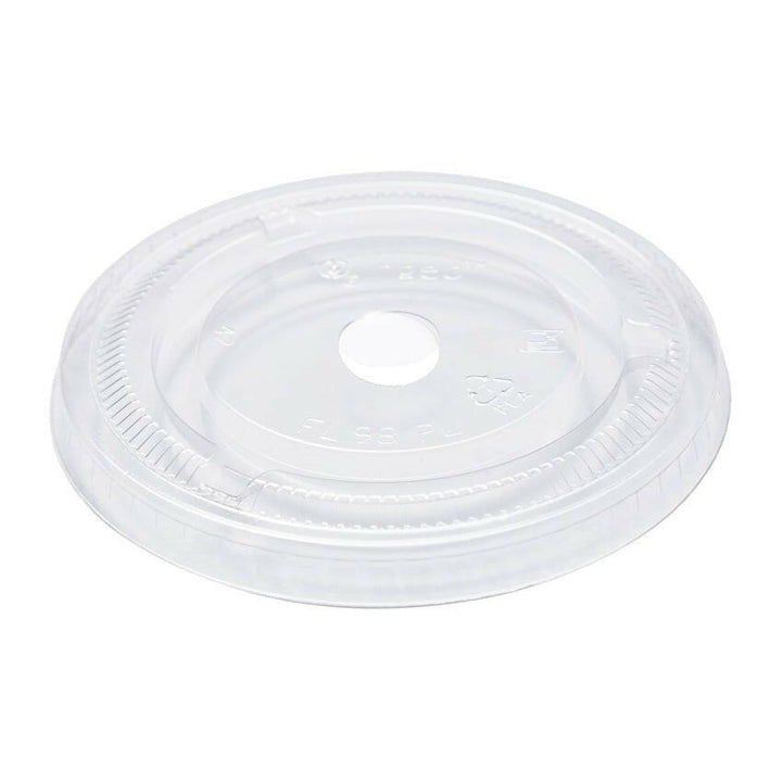 AmerCareRoyal CFL-9 CPLA Compostable Flat Lid for 9 oz Containers AmerCareRoyal