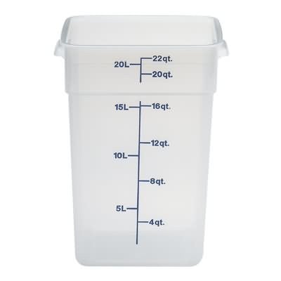 Cambro 22SFSPP-190 22 Qt Blue Square Translucent Container