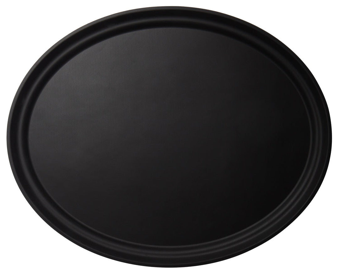 Cambro 2900CT-110 29"x24" Camtread Oval Black Tray Cambro
