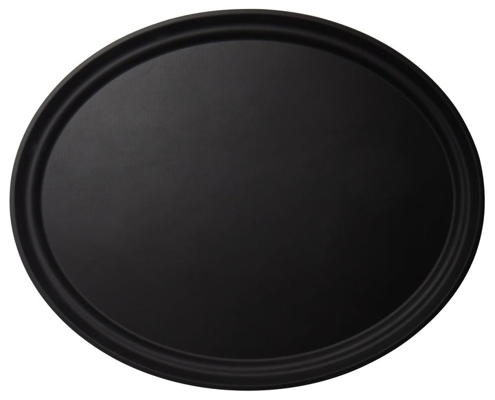 Cambro 2900CT-110 29"x24" Camtread Oval Black Tray Cambro