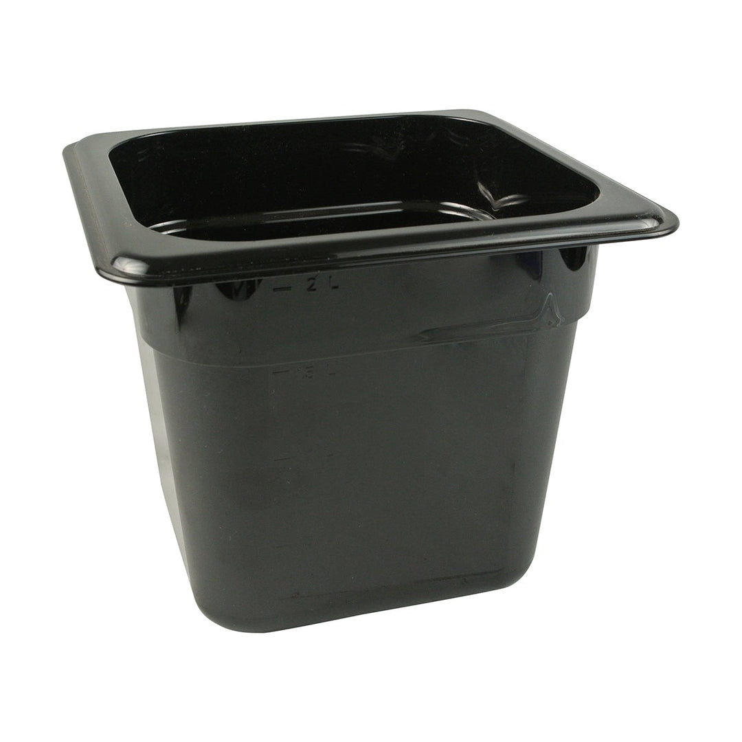 Cambro Camwear 66CW110 1/6 Size 6" Black Food Pan Cambro