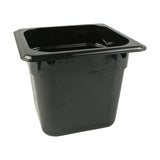 Cambro Camwear 66CW110 1/6 Size 6" Black Food Pan