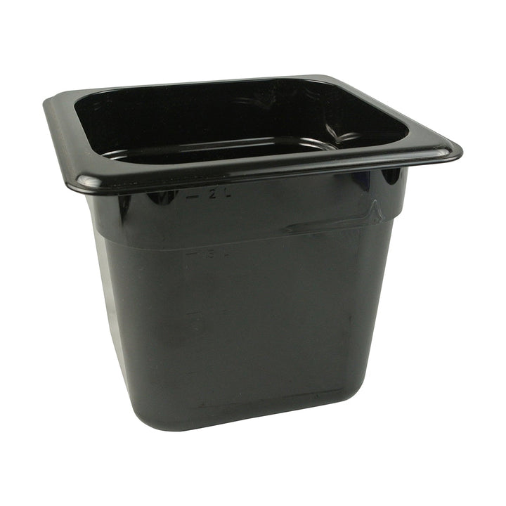 Cambro Camwear 66CW110 1/6 Size 6" Black Food Pan Cambro