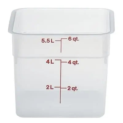 Cambro 6SFSPP-190 6 Qt Red Square Translucent Container Cambro
