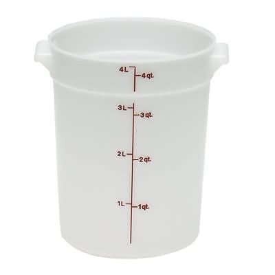Cambro RFS4-148 4 Qt Round Container  White Poly