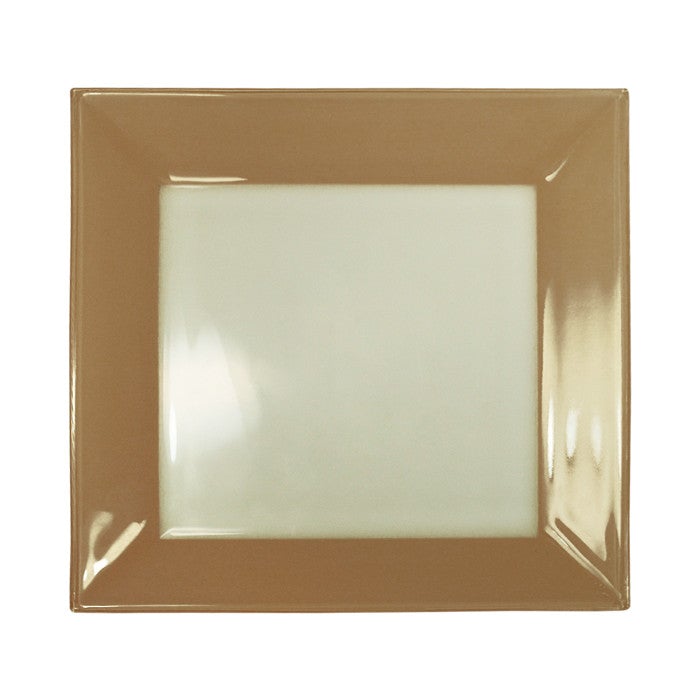 Cardinal D0696 Glass 10-1/8" Square Mix Up Brown Plate
