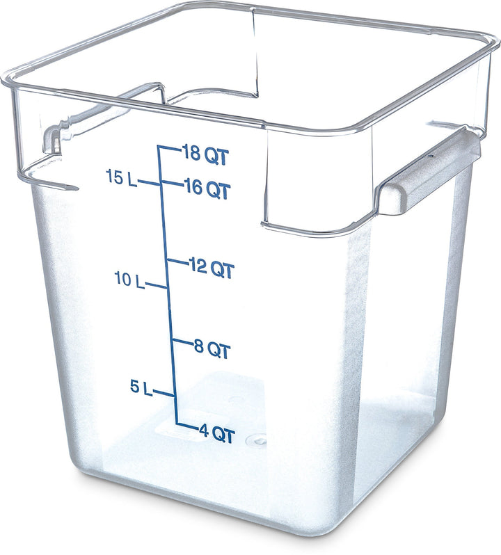 Carlisle 1072507 18 Qt Clear Food Storage Container