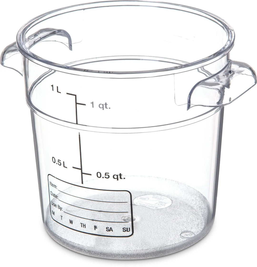 Carlisle 1076107 1 Qt Round Clear Container Storplus Carlisle