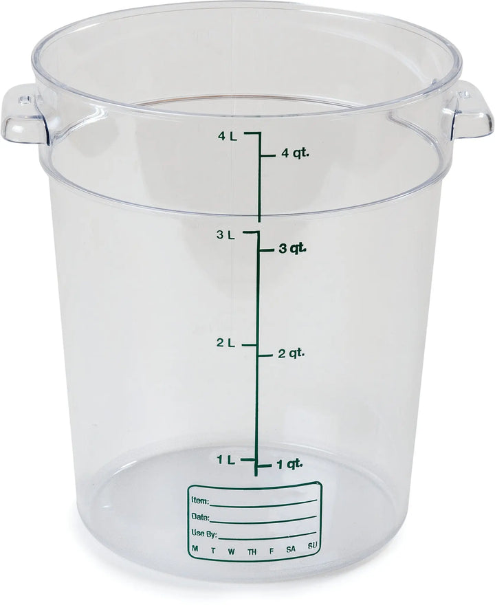 Carlisle 1076407 Round Clear Container 4 Quart StorPlus Carlisle