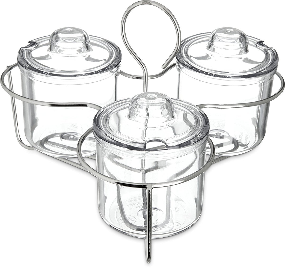 Carlisle 457307 Chrome Plated Wire Caddy with 3 Jars